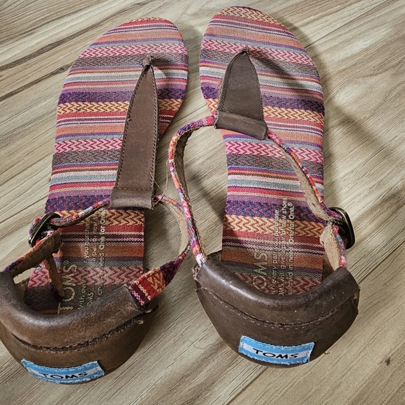 TOMS Womans Multi-color Tribal Boho Leather Women's Size 7.5 - Picture 7 of 8